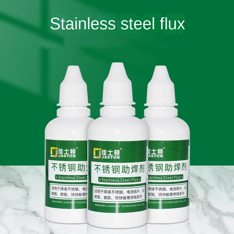 Poderoso Agente de Solda Rosin Fluxo Não Limpo Placa Branca Ferro Soldagem a Bateria 18650 Líquido de Água 50ml Aço Inoxidável