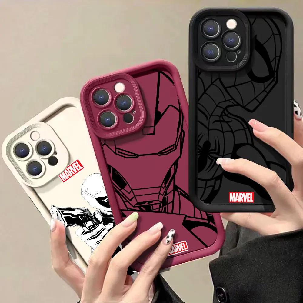 Marvel SpiderMan Deadpool Iron Man Phone Case For VIVO X100 X90 X80 X70 X60 V30 V29 V27 V27E V25 V23 V23E V20 V15 V11I PRO Cover