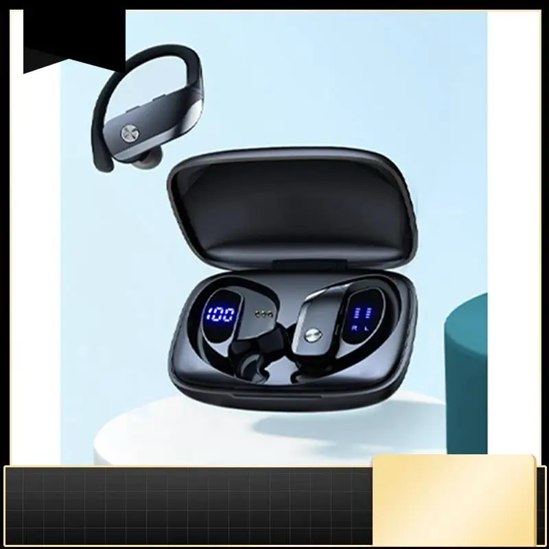 

Водонепроницаемые спортивные наушники Bluetooth 5.0, Hi-Fi гарнитура со встроенным микрофоном, подходящая для тренировок-Blue-N33R