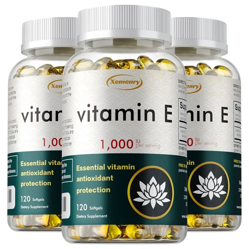 Vitamin E 1000IU Capsules - Supports Skin, Cardiovascular Health, Boosts Immunity, Anti-aging, Reduces Wrinkles