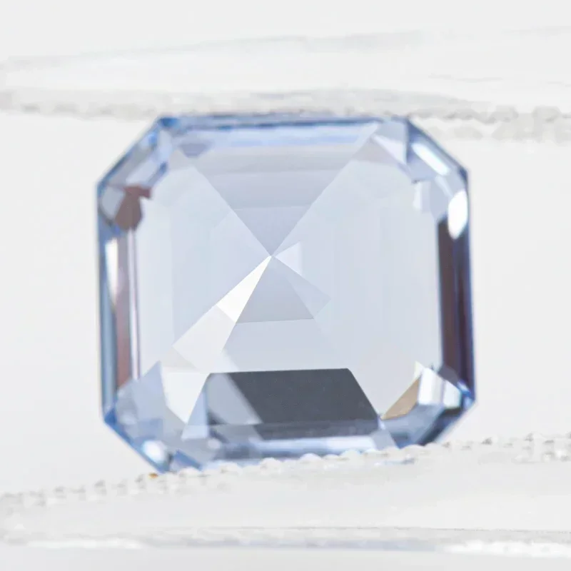 Top Lab Grown Sapphire Cornflower สีสแควร์ Asscher ตัด VVS1 Charms DIY อัญมณีทําวัสดุเลือก AGL ใบรับรอง