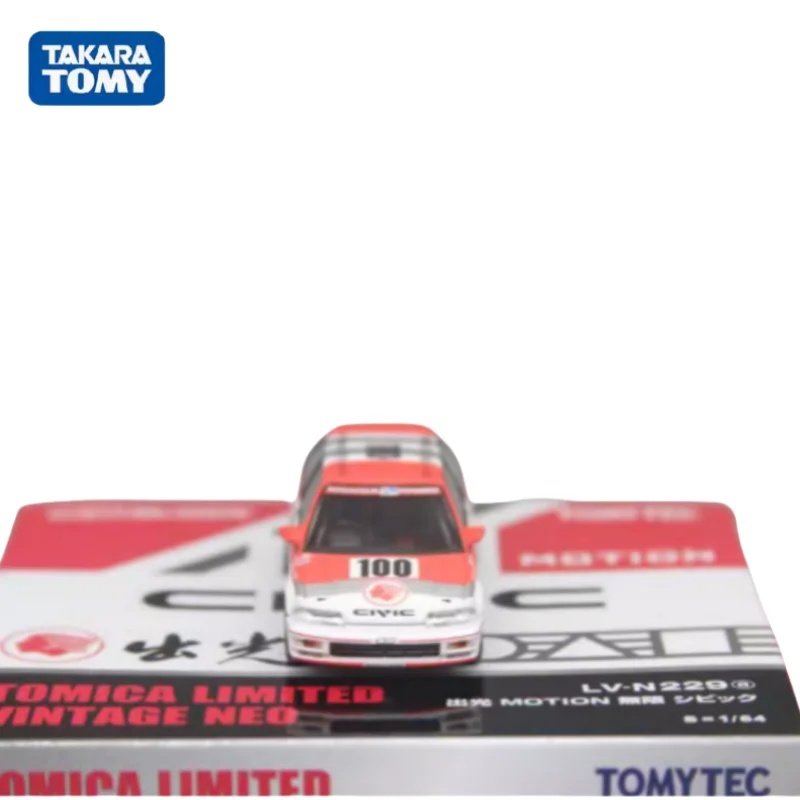 TAKARA TOMY1:64 1991 Japan JTCC Civic EF9 Infinite alloy car model, boys collection of decorative toys, children\'s holiday gifts