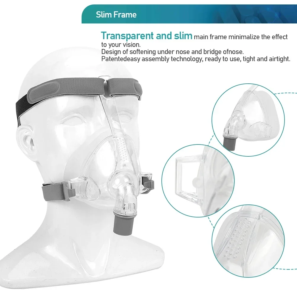 BMC F4 CPAP Full Face Mask With Adjustable Headgear S/M/L 3 Size For Medical Air Breathing Machine Sleep Apnea Anti Snoring