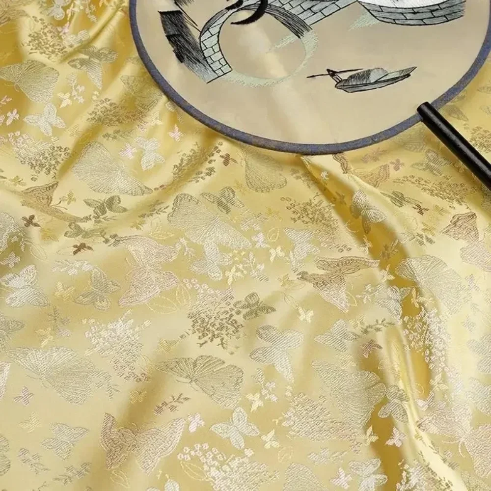 Brocade Jacquard Fabric Cloth DIY Sewing Designer Material By The Yard for Coats Vests Silky Gloss Satin Garments Fabrics