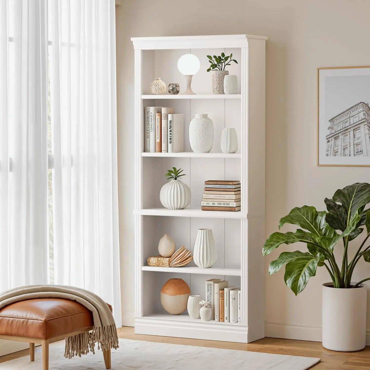 Bookcase Bookshelves, 5-Shelf Tall Bookcase 71