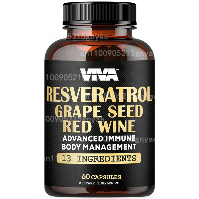 

Resveratrol Grape Seed Extract, Aspartic Acid, Quercetin Polyphenol Supplement, 60 Capsules