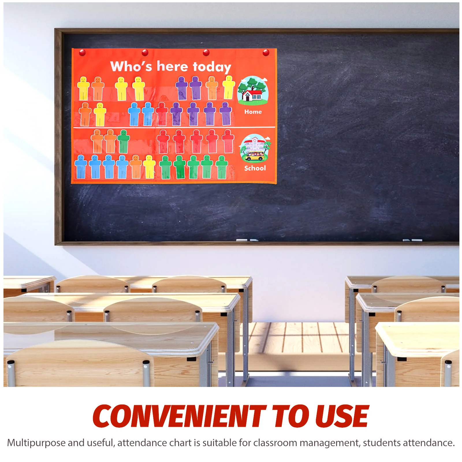 

Multipurpose Attendance Pocket Portable Management Tool Sturdy Polyester Fabric Bright Color For Preschool School Students