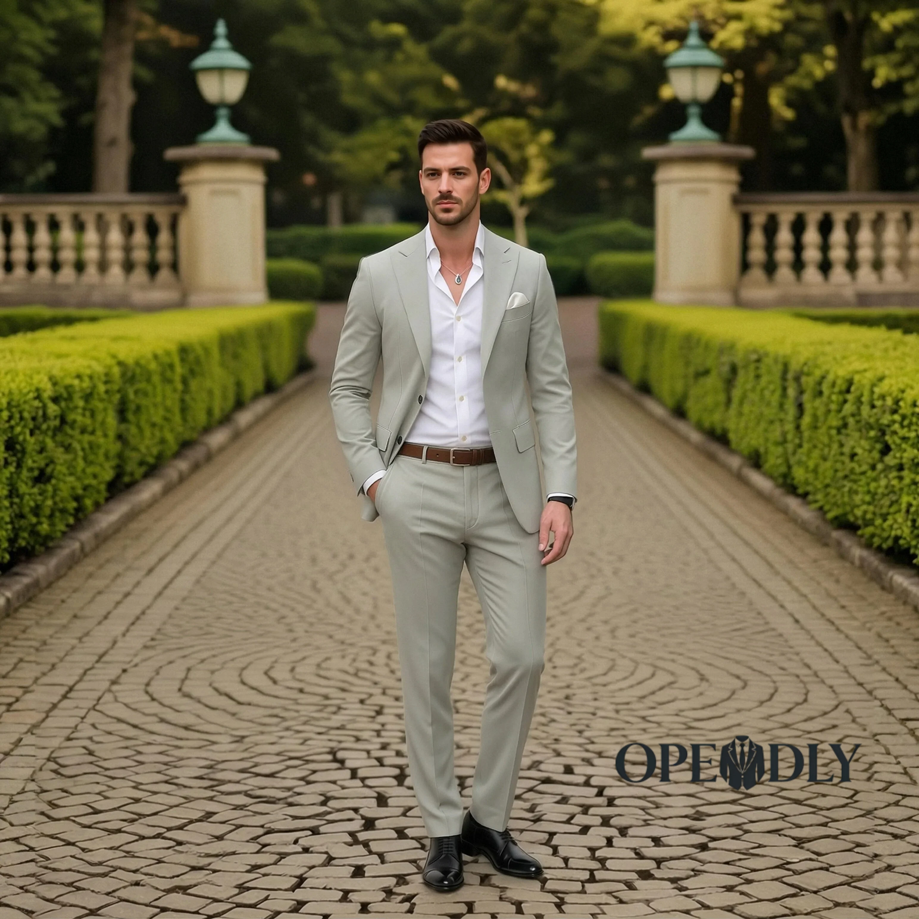 

OPEODLY Mens Three Piece Suit Slim Fit One Button Tuxedo Blazer Vest Pants Set for Wedding Prom and Business Formal Wear