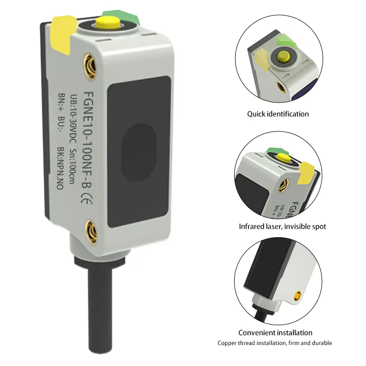 FGNE10-100NF-B TOF background suppression detection 100cm distance of 1M photoelectric sensor