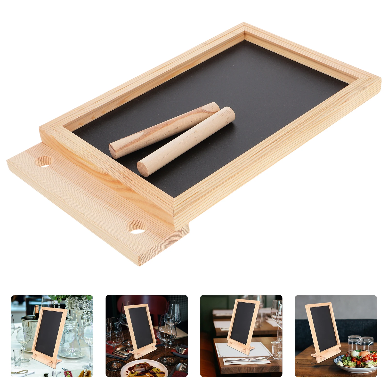 

Chalkboard Sign Desktop Memo Multi-Function Wood Chalk Board For Restaurant Party Message Display Small Erasable Compact