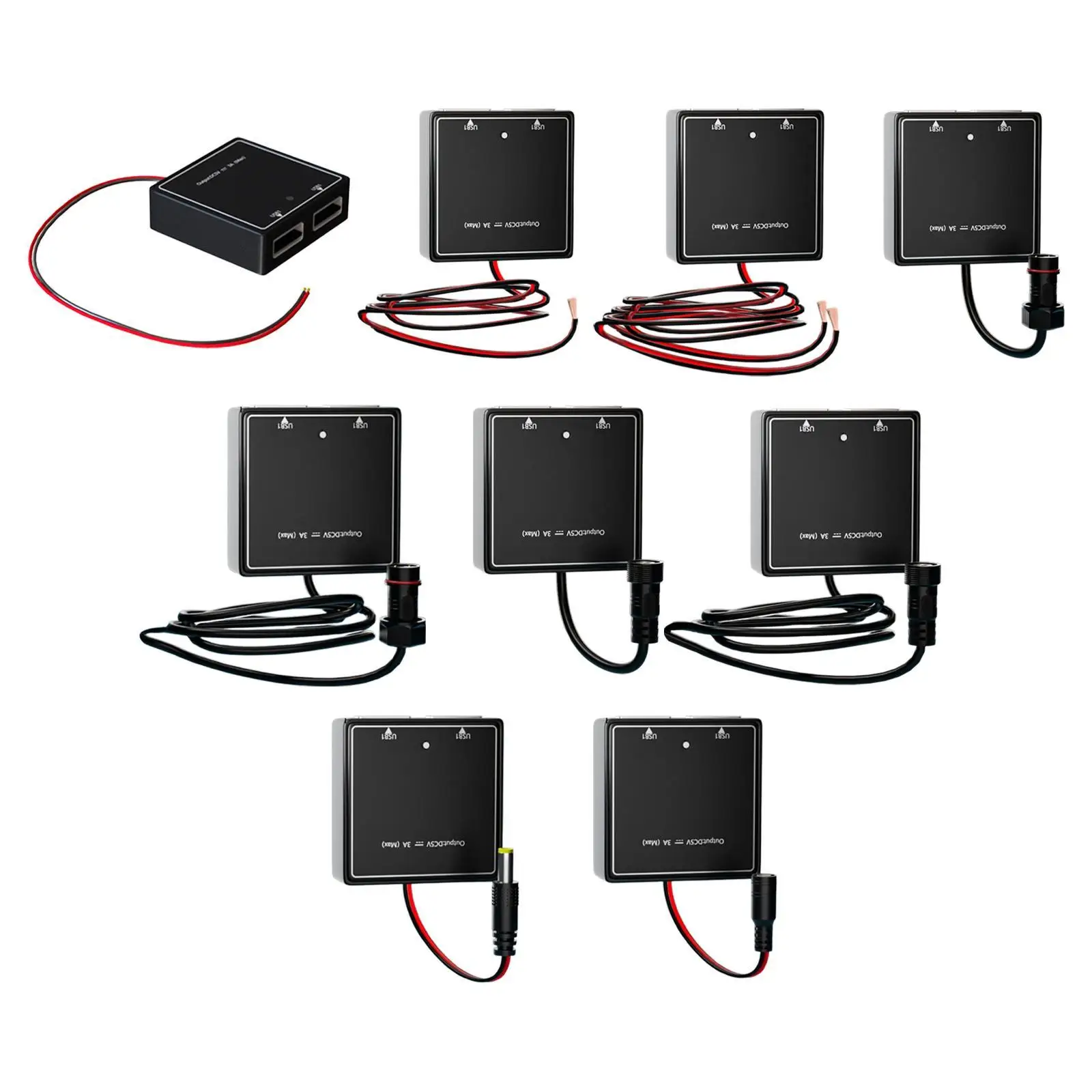 Stabilizer Tegangan Surya 5V3A Pengontrol Pengisian Panel Surya USB Ganda Hitam
