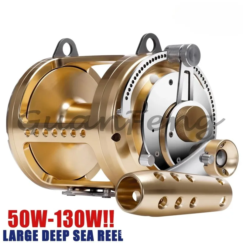 130W Trolling Reel 2 Speed Deep Sea Boat Big Game Reels Metal Heavy Duty Saltwater Fishing Reel