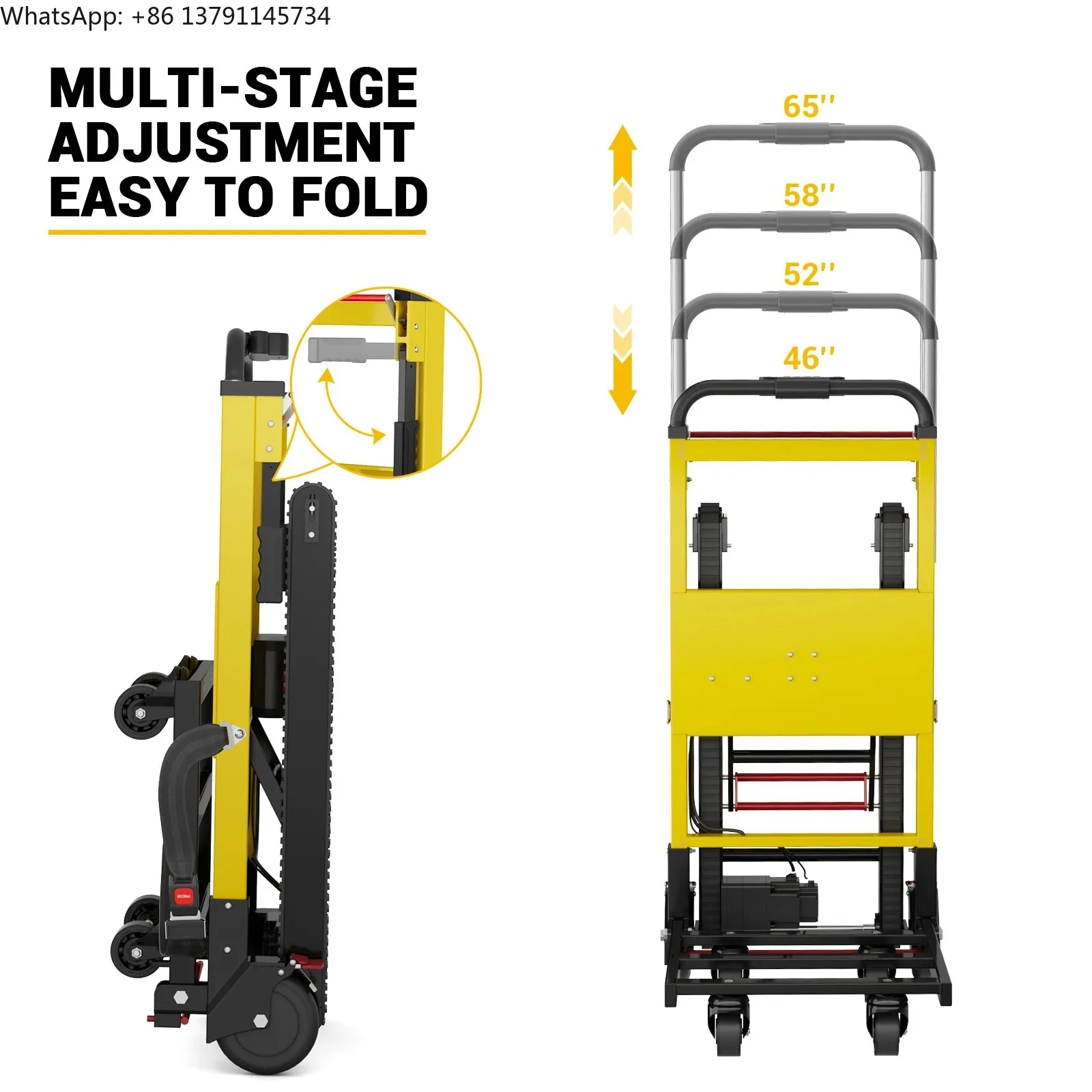 Electric Stair Climbing Dolly Electric Stair Climbing Hand Truck 485lb Max Load Capacity 3 Mode Folding Stair Climber Hand TrucK