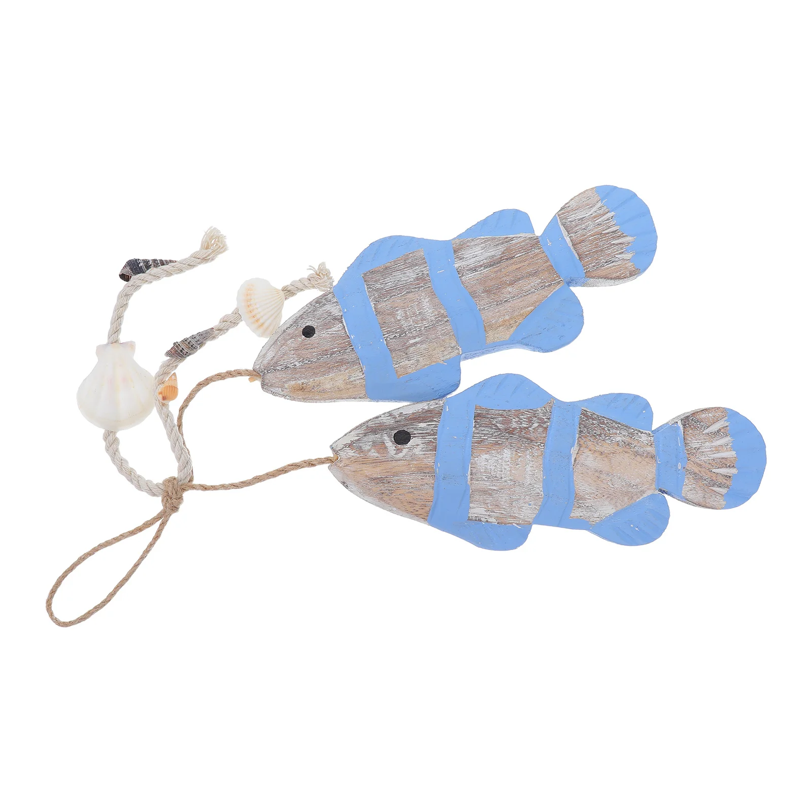 

Wooden Nautical Fish Wall Sculpture Carved Rustic Hanging Ornament for Beach Theme Bathroom Bedroom Lake Decor