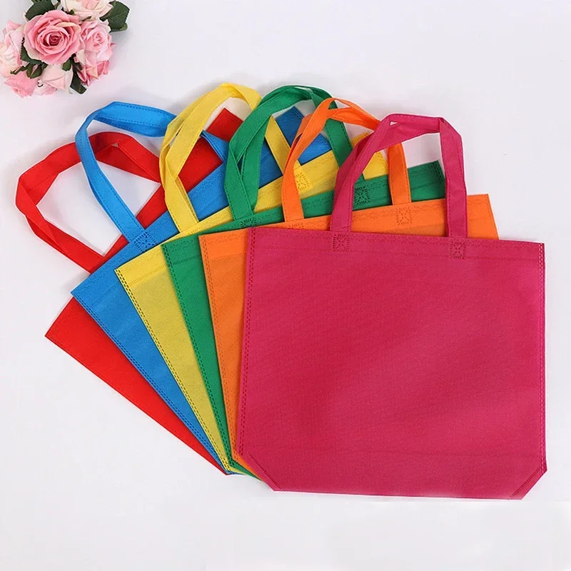 

20 pcs Non-woven Fabric Handbag Colour Blank Strong Portable Transverse Vertical Version Clothing Shopping Bags Gift Packing Bag