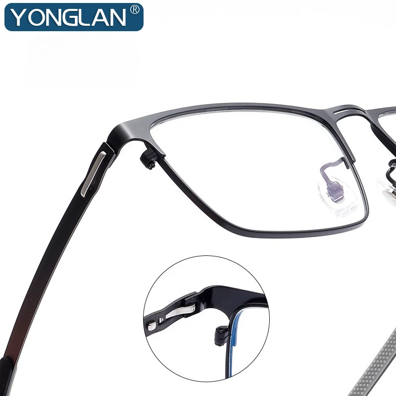 نظارات طبية فاخرة من التيتانيوم للأعمال الجديدة نظارات قراءة للرجال نظارات بصرية مربعة خفيفة للغاية #4