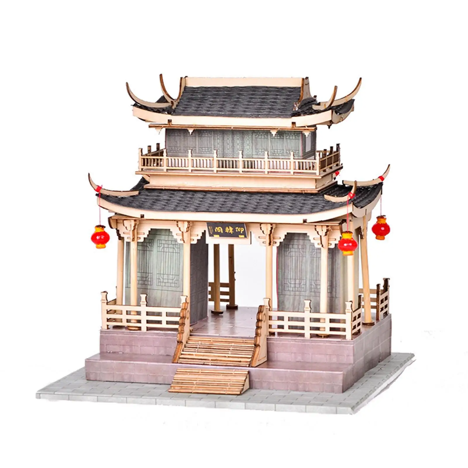 3D Wooden Puzzle Chinese Pavilion Builing Brain Tearer Challenge