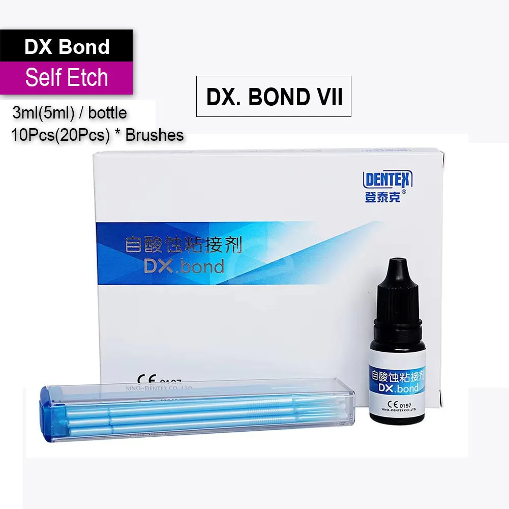 

3ml/5ml Dentex DX. BOND Dental Bonding Adhesive Tooth Restoration Acid Etch Gel Light Cure Composite Resin Universal Agent Glue