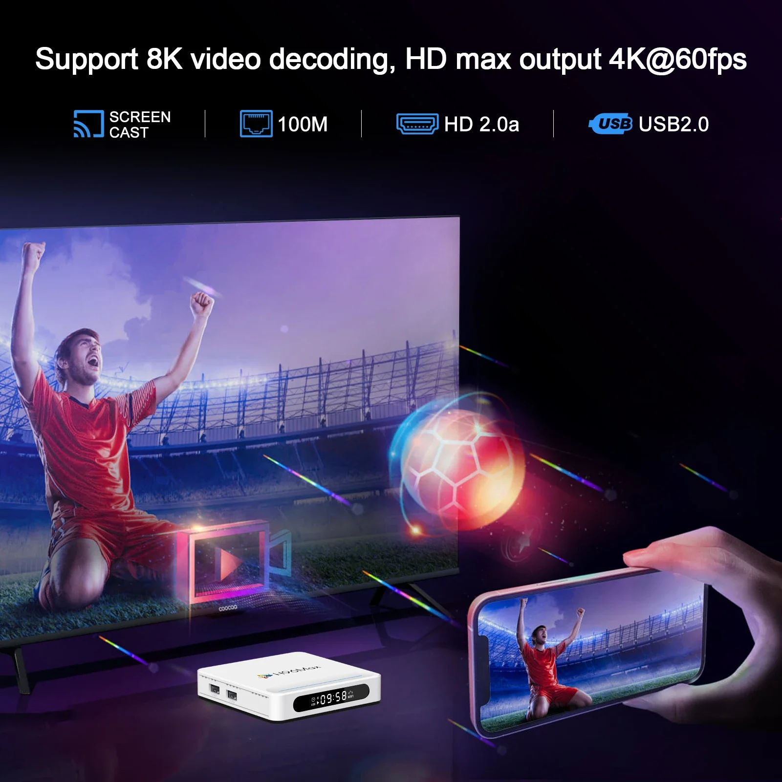 H96Max H618 Plus TV Box 8K Android 14 رباعي النواة 2.4/5G WiFi 6 H96 Max Smart TV USB2.0 Smart Home 8K HDR التحكم الصوتي Androidtv