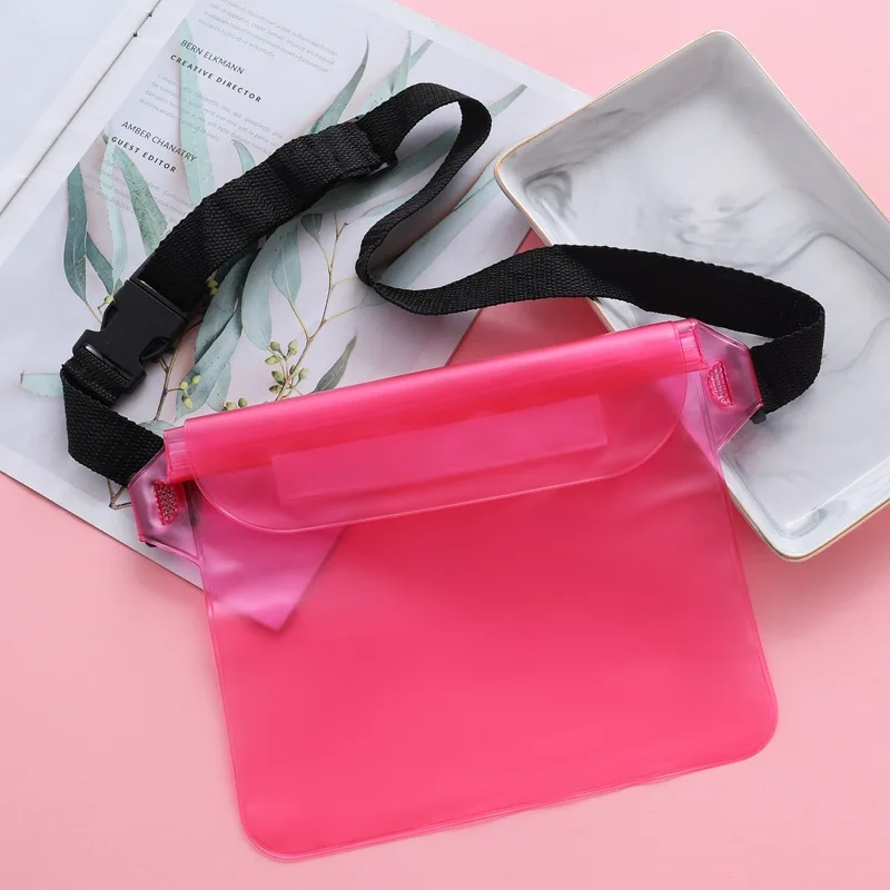 Large PVC Waterproof Phone Pouch Crossbody Waist Bag Touch Screen Sealed Dry Bag for Swimming Rafting Outdoor