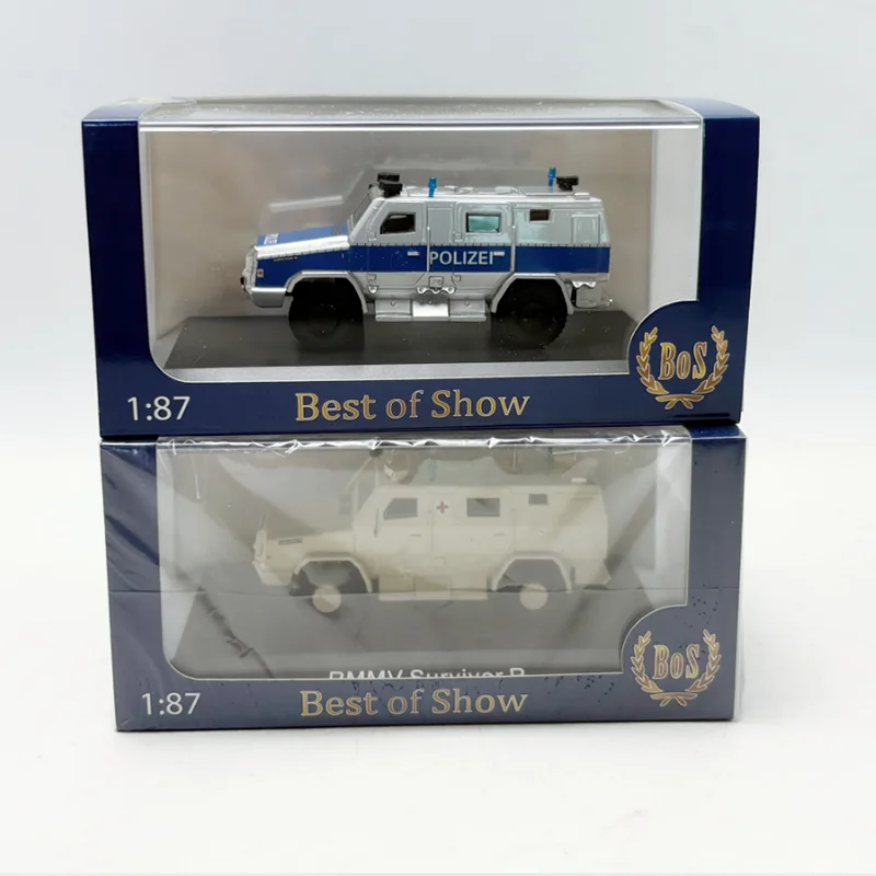BOS 1/87 Scale RMMV Survivor R Resin Anti‑Riot Armored Vehicle Model Static Display Replica Toy Unique Gift Collectibles