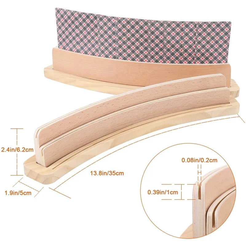 Curved Wooden Playing Card Holder Tray Rack Organizer Solid Card Holder for Kid Seniors for Bridge Canasta Strategy Card Playing view 4