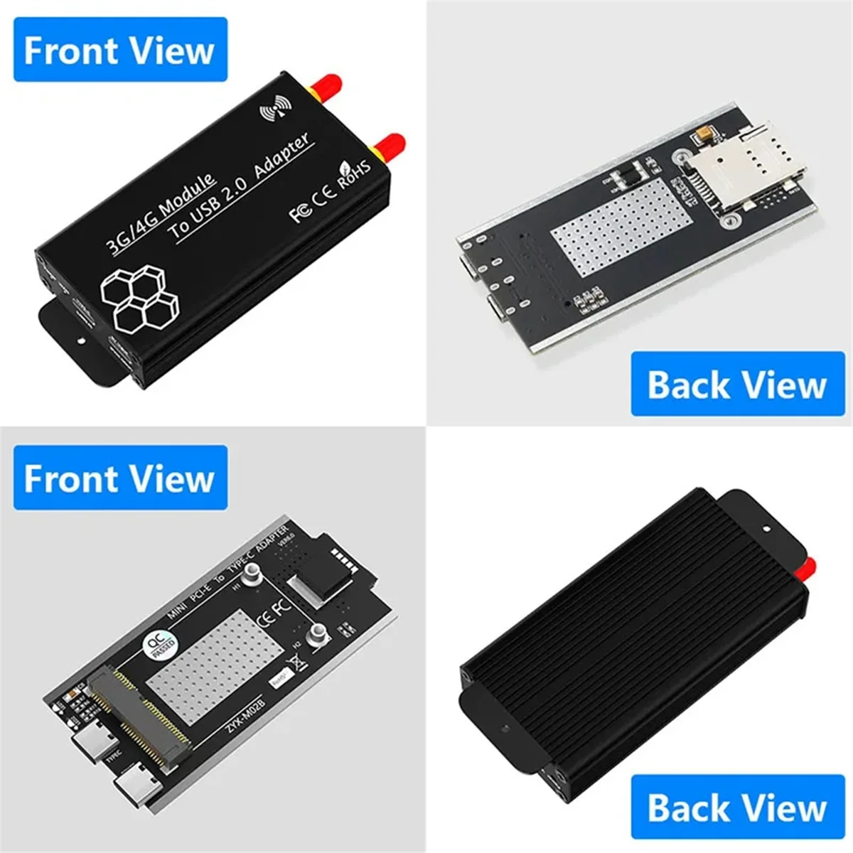 New MINI PCI-E to TYPE-C USB2.0 Adapter Board with Shell Antenna 3G4G Module Development Board Suitable for Laptops