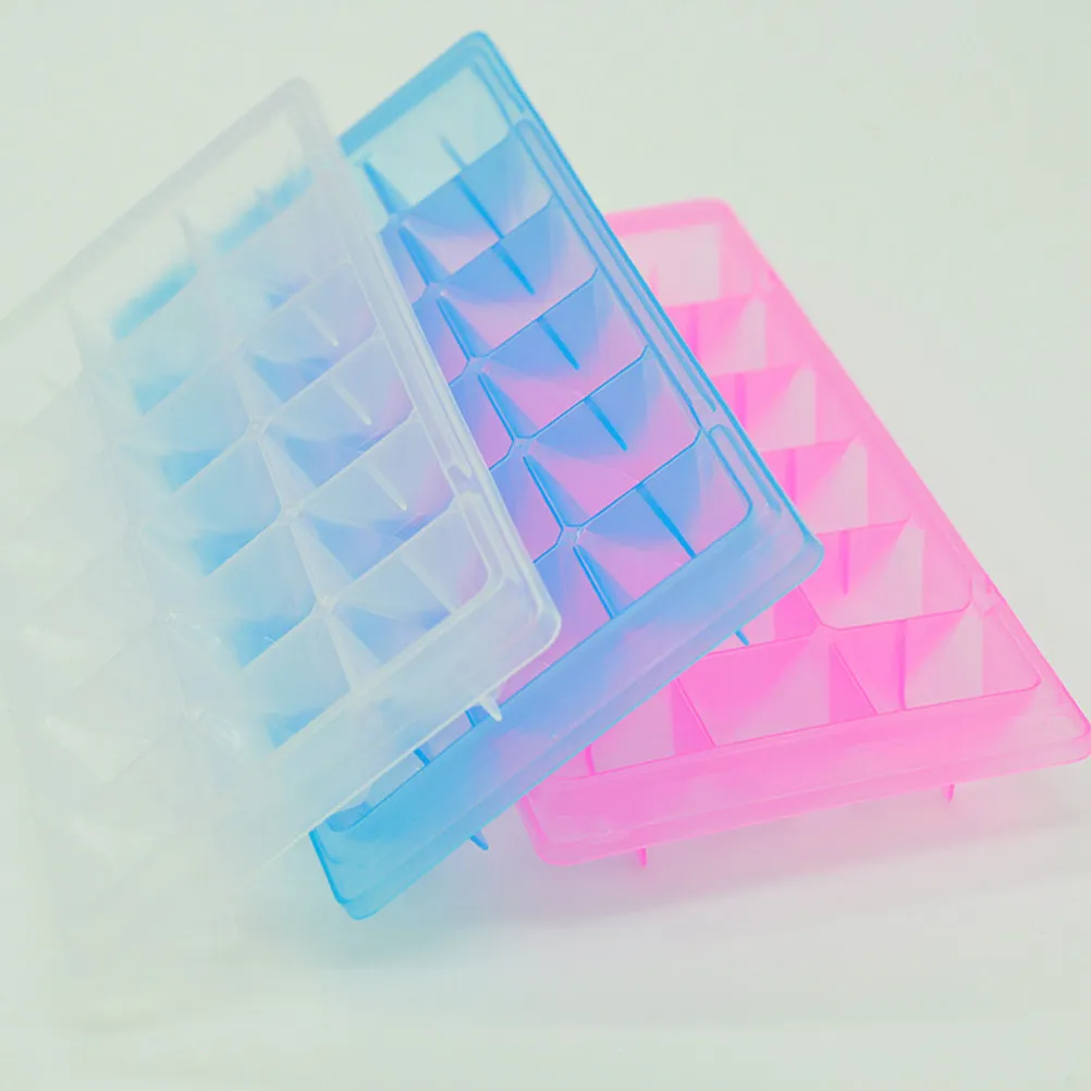 4Pcs 18-Cavity Cube Trays Food Grade Plastic Ice Molds for Summer DIY Treats Pudding Jelly Candy Maker