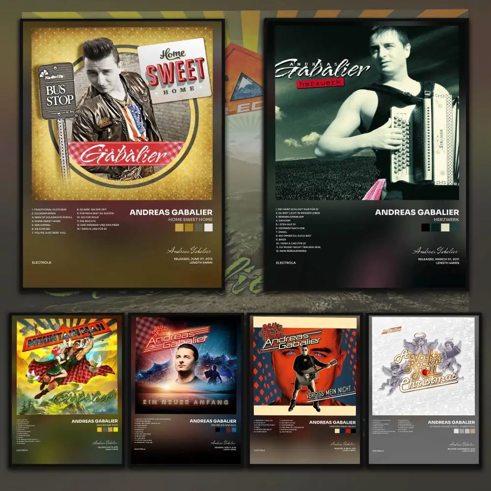 Singer A-Andreas Gabalier Poster Home Wall Decor Artwork Prints for Living Room Bedroom Apartment Decoration