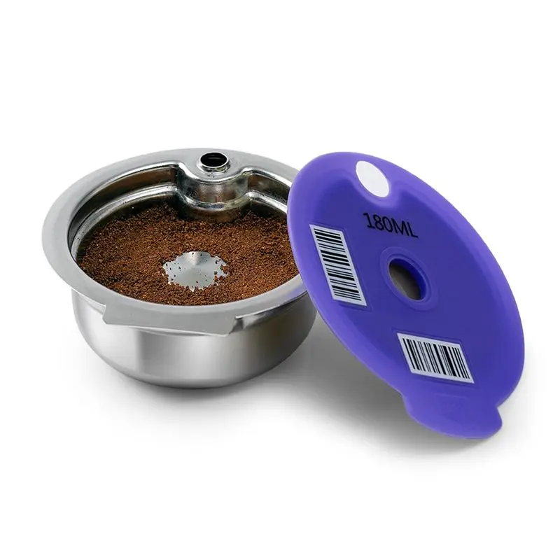 ABKR-For Tassimo Machine Coffee Capsule Pod Refillable Filter Pod+Pressing Powder Hammer+Filter Paper