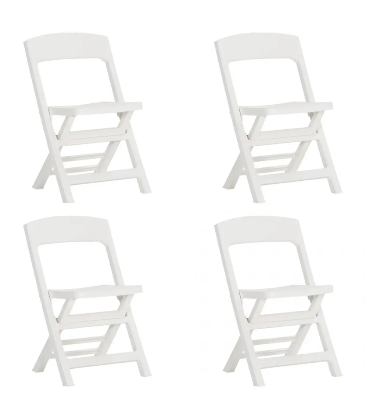 Garden chairs garden folding chairs 4 units PP White