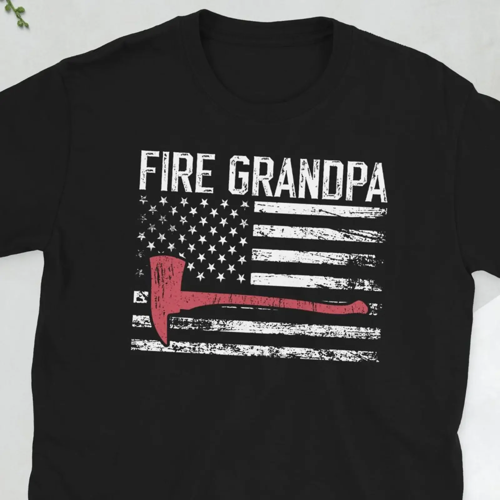 Proud Fireman Grandpa Of A Firefighter T Shirt vintage Washed Slightly fashion Casual Versatile Unisex Top For Everyday Wear