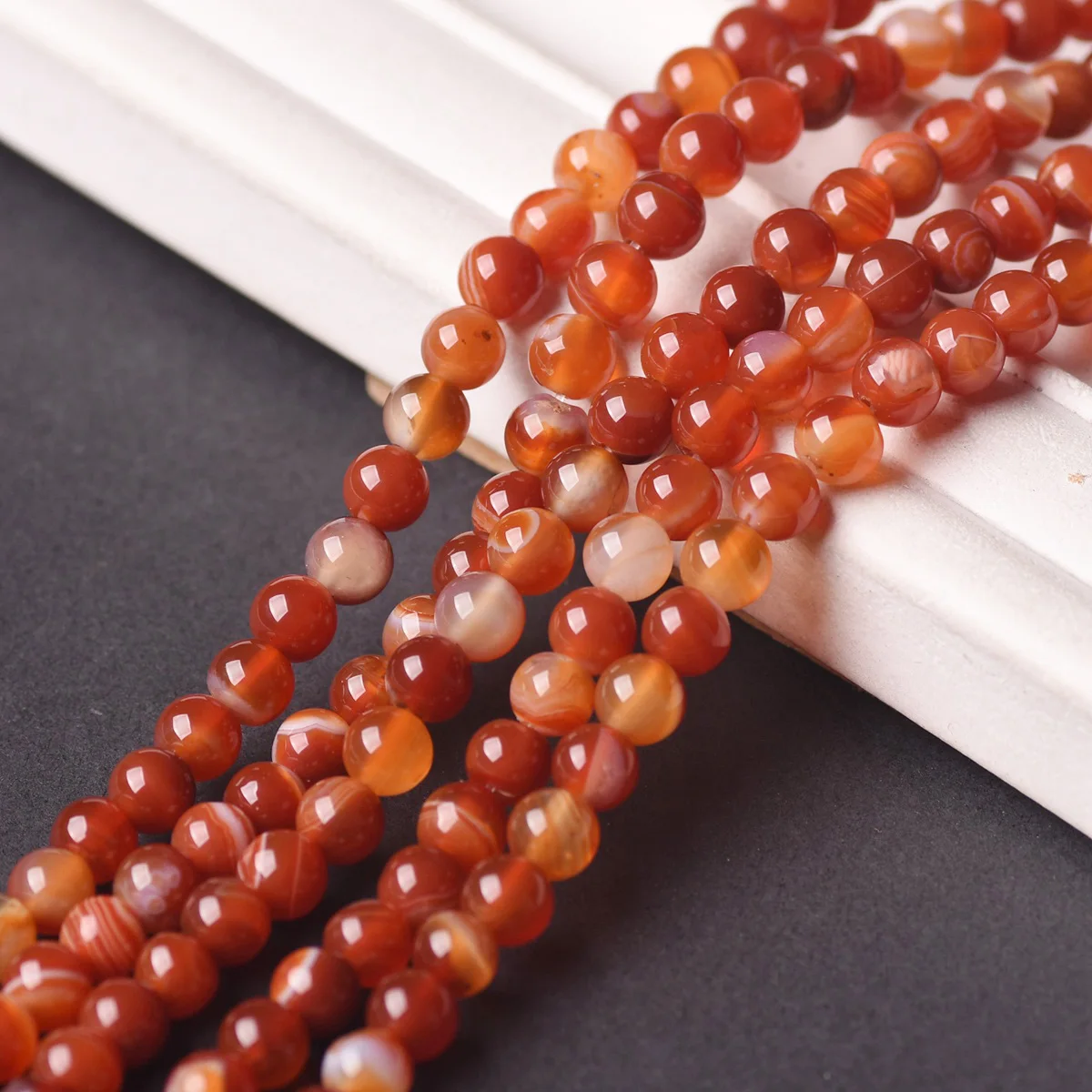 60pcs Natural Brown Agate Stone Round 6mm Beads Lot For Jewelry Making DIY Bracelet Findings