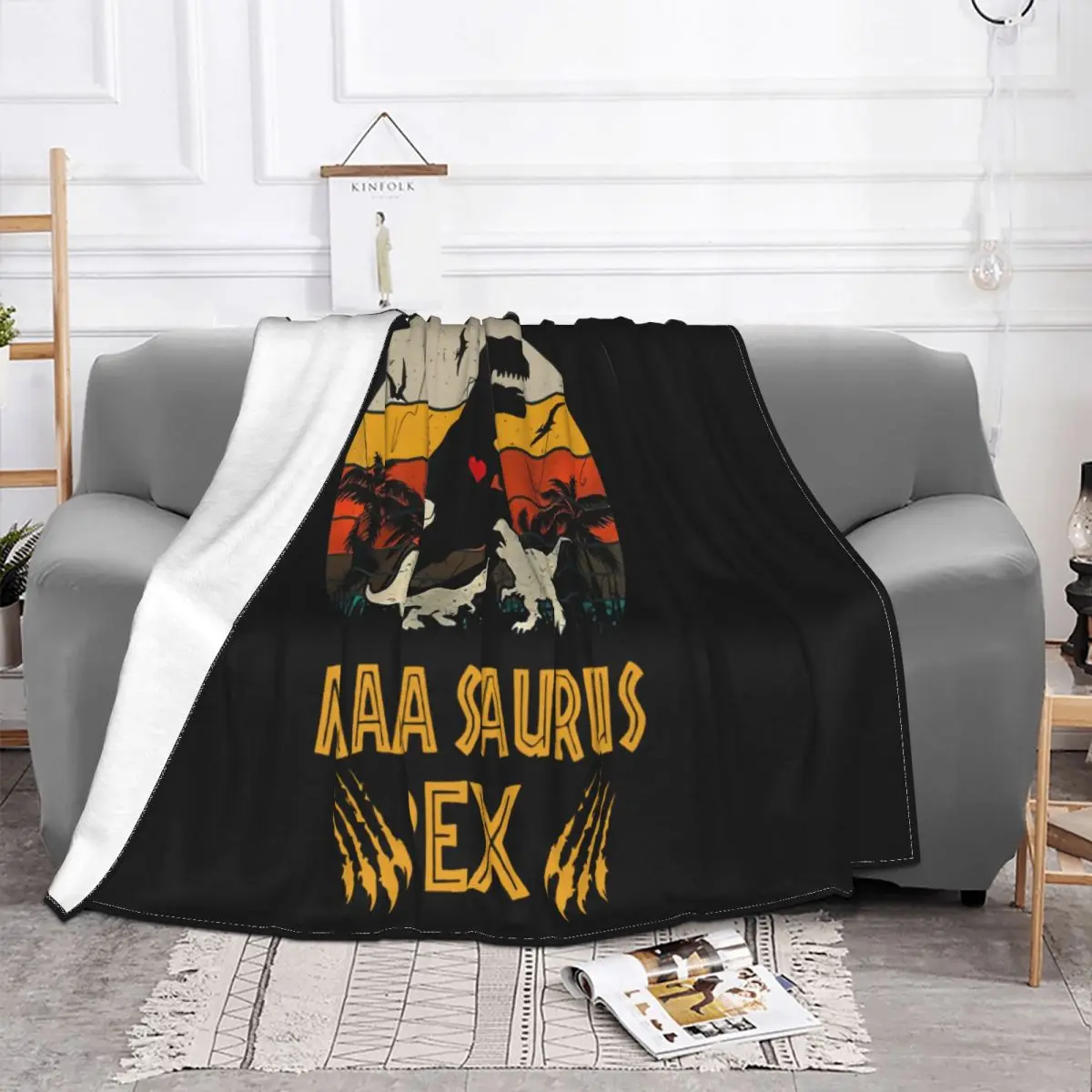 New Funny Mamasaurus Rex I Three Kids Mom And Dinasaur S 2Xl Womens Straight Slim Fit Hip-Hop Retro Throw Blanket