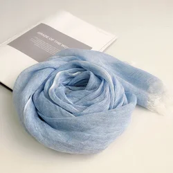 Japanese Imitation Linen Gray Linen Scarf Dual-purpose Long Shawl Beach Versatile for Women Artistic and Fresh New Products