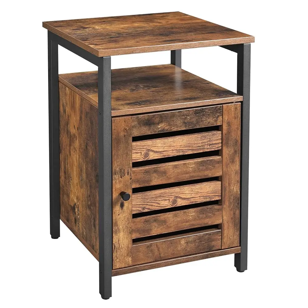 

Nightstand, End Table With Open Shelf, Side Table, Inner Adjustable Shelf, Steel Frame, 15.7 X 15.7 X 23.6 Hes, Bedroom,
