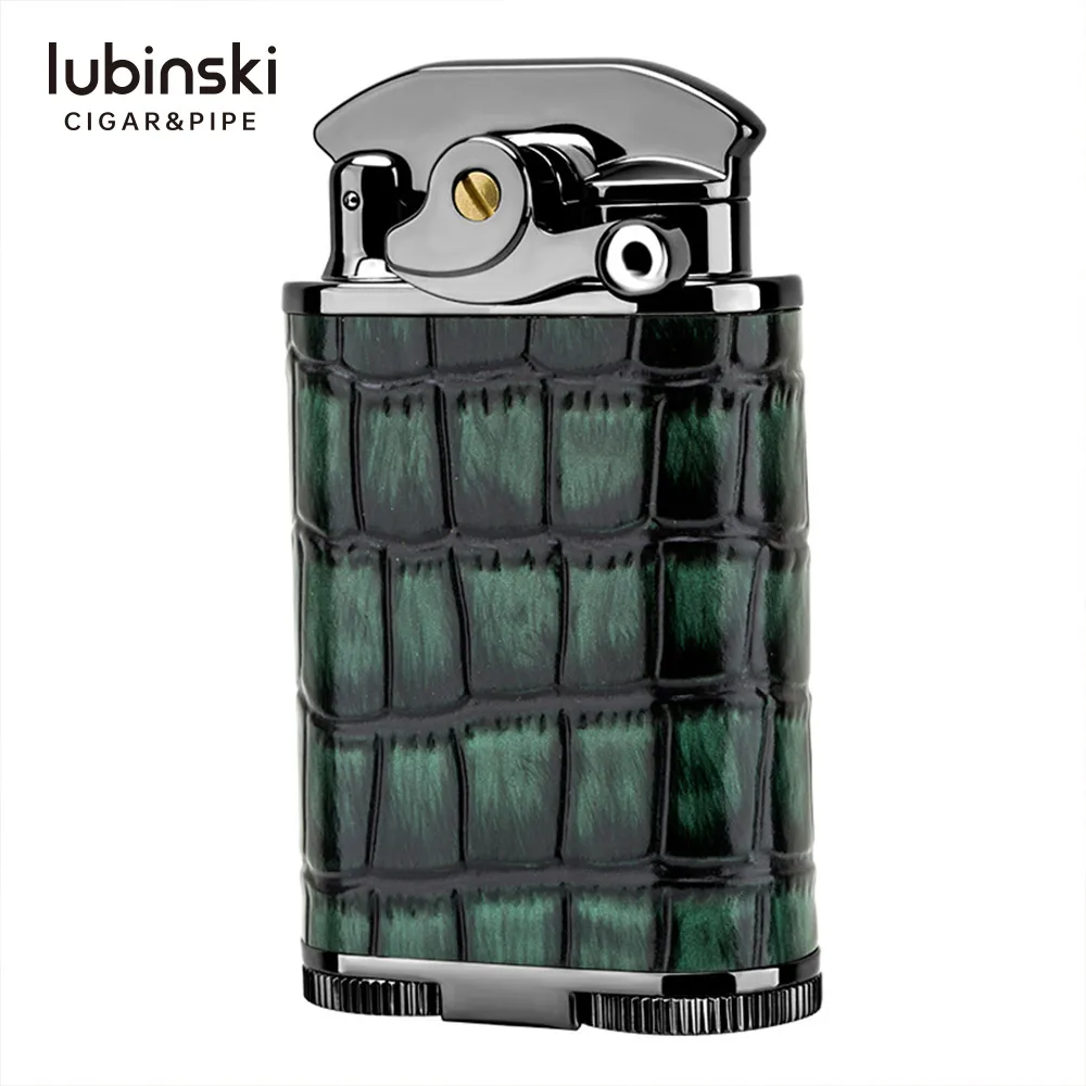 

LUBINSKI Blue Thple Jet Flame 2 Color Retro Style Leather Embossing Model With Gift Set