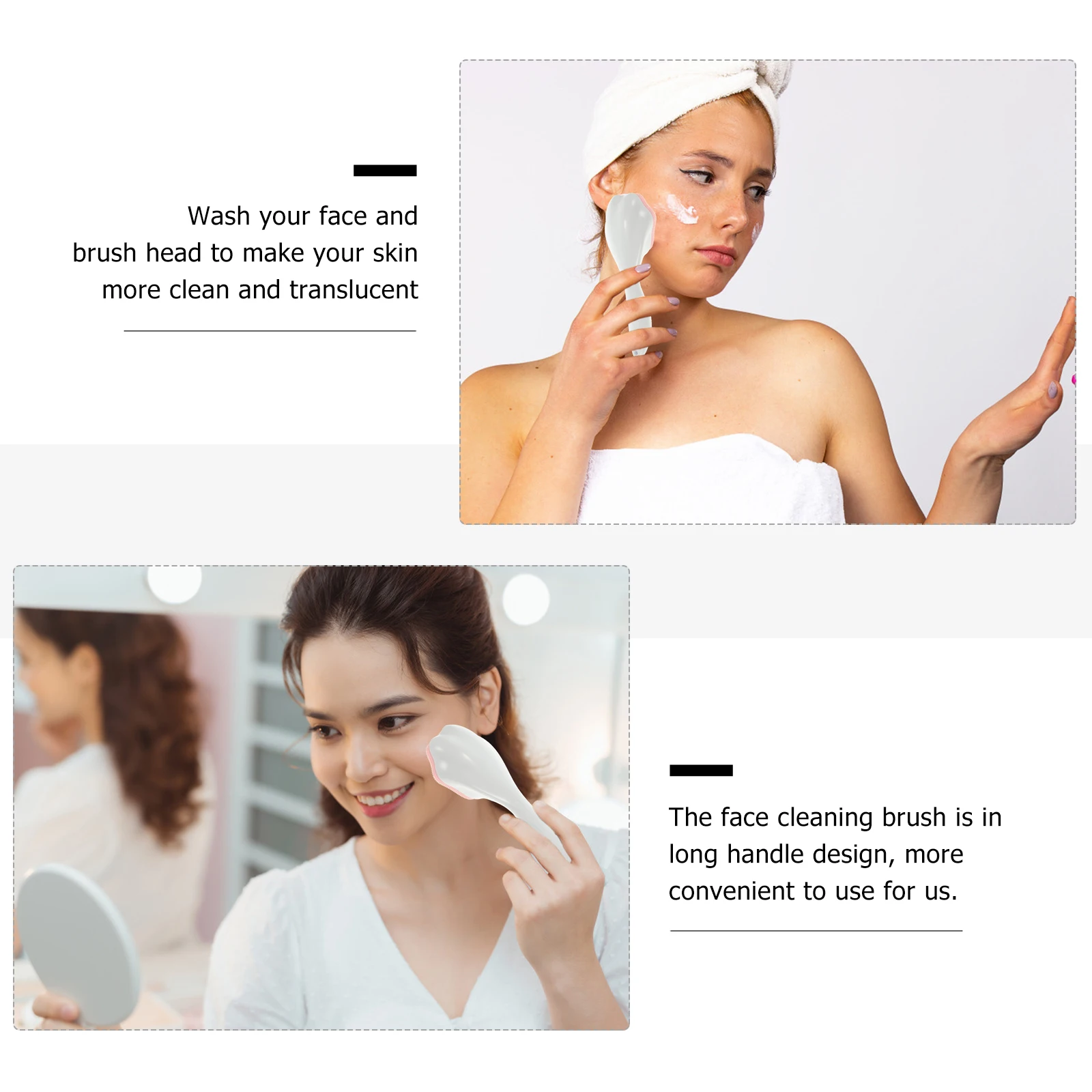 

Cat'S Paw Facial Cleansing Brush Food Grade Silicone Long Handle Face Scrubber Deep Cleaning Massager For Skin Care Tool