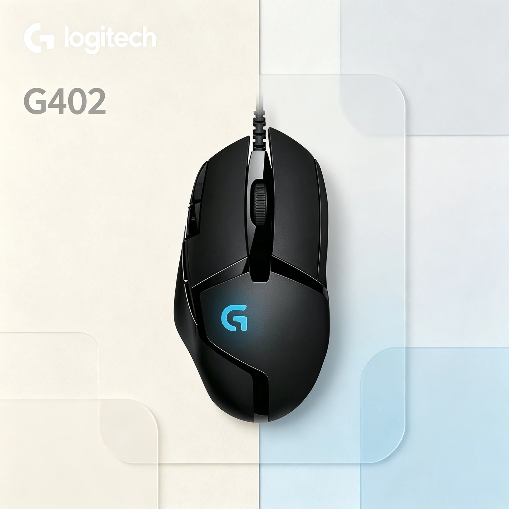 Logitech G402 Wired Optical Gaming Mouse High‑Speed Response 8 Re‑mappable Keys For Competitive Computer Gaming