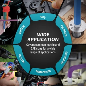 Metric Allen Key Set, Hex Wrench Set, Anti-Slip Long End, vehicle spanner, bicycle repairs, 1.5-10mm, 9pcs 6 Main Sales Key Allen - №2