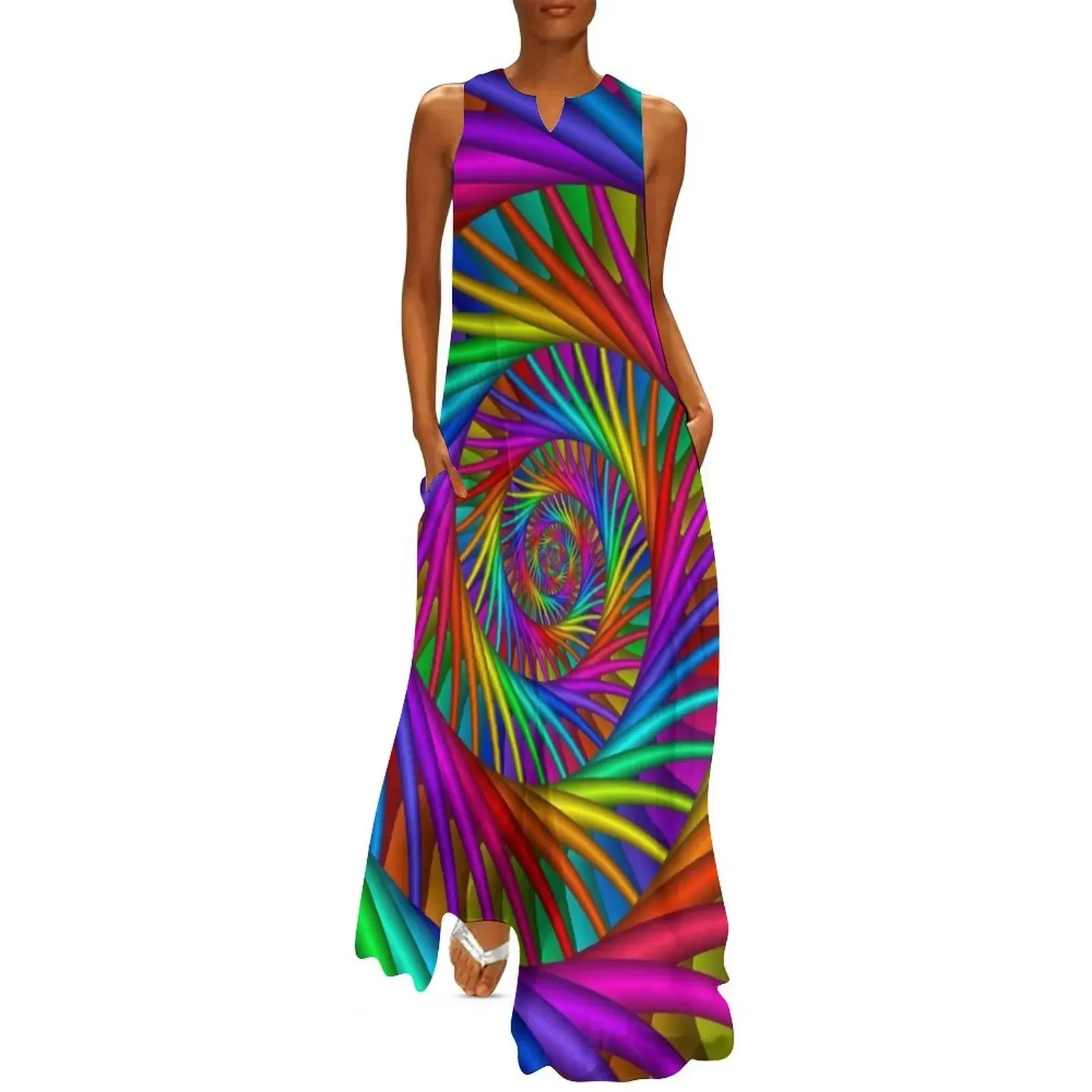 

Rainbow Psychedelic Spiral Fractal Long Dress dresses women summer 2025 dresses for prom summer dress woman 2025 Dress