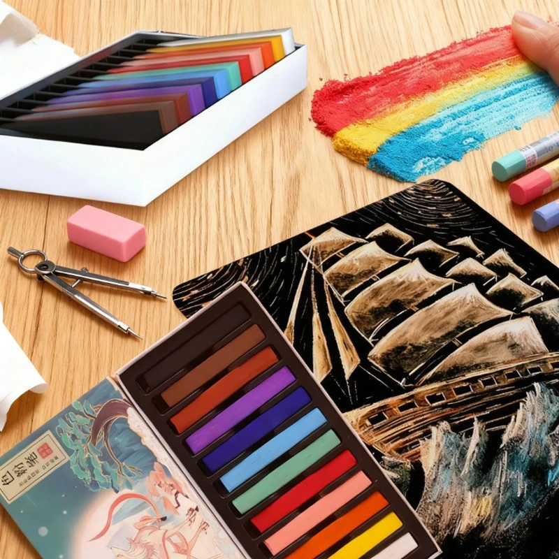 Color Chalk 12-color Pastel Stick Bright Colors High Saturation for Sketching Painting Graffiti Art Creation Doll Coloring