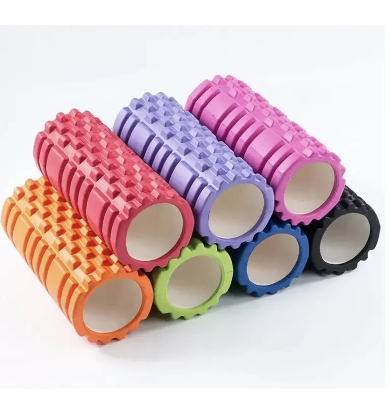 YTYINWholesale Hollow Grid EVA Foam Roller Yoga Massage Roller Muscle Relaxation Spikey Massage Ball For Home Gym Pilates Workou