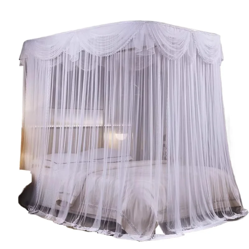 

U-rail mosquito net home 2025 new high-grade princess wind thickened encrypted bedroom court wind floor bed mantle