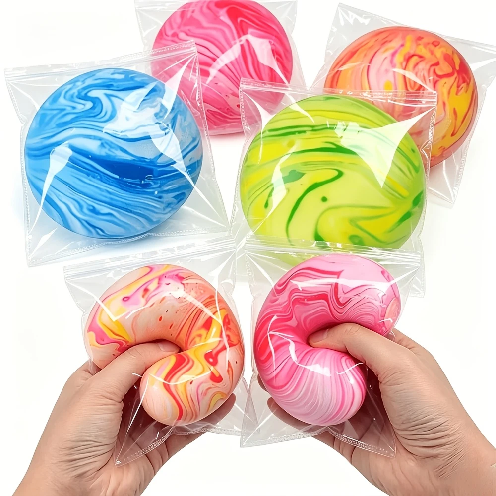 Marble Swirl Squishy Ball Soft Squeeze Toy Stress Relief Anxiety Relief Sensory Fidget Toy Random Color