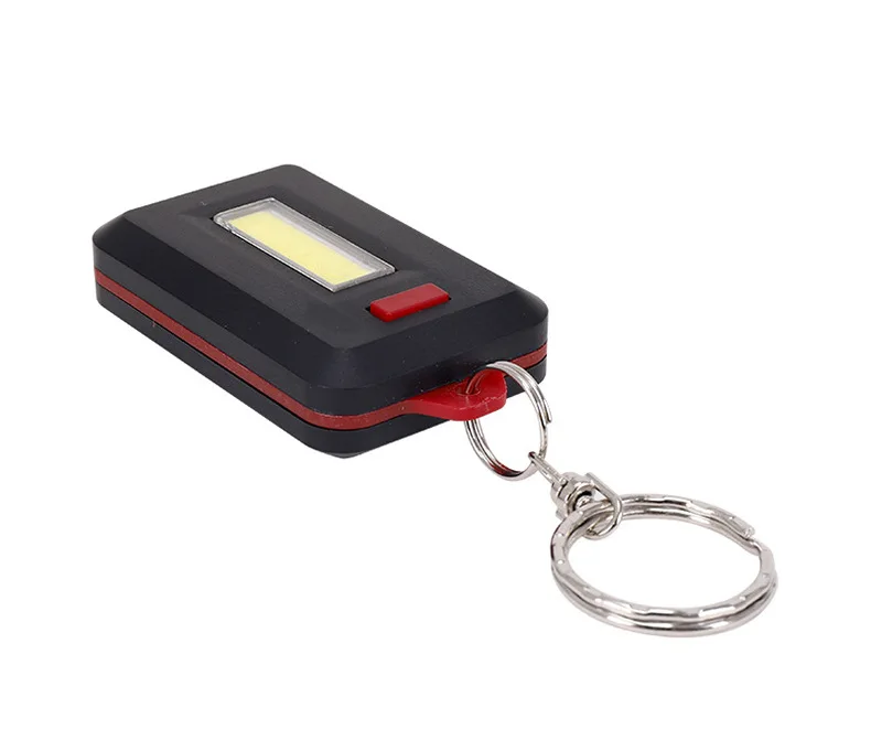 4PCS Mini COB LED Keychain Portable Flashlight Key Chains Keyring Torch Light Night Lamp With Carabiner Camping Hiking Fishing