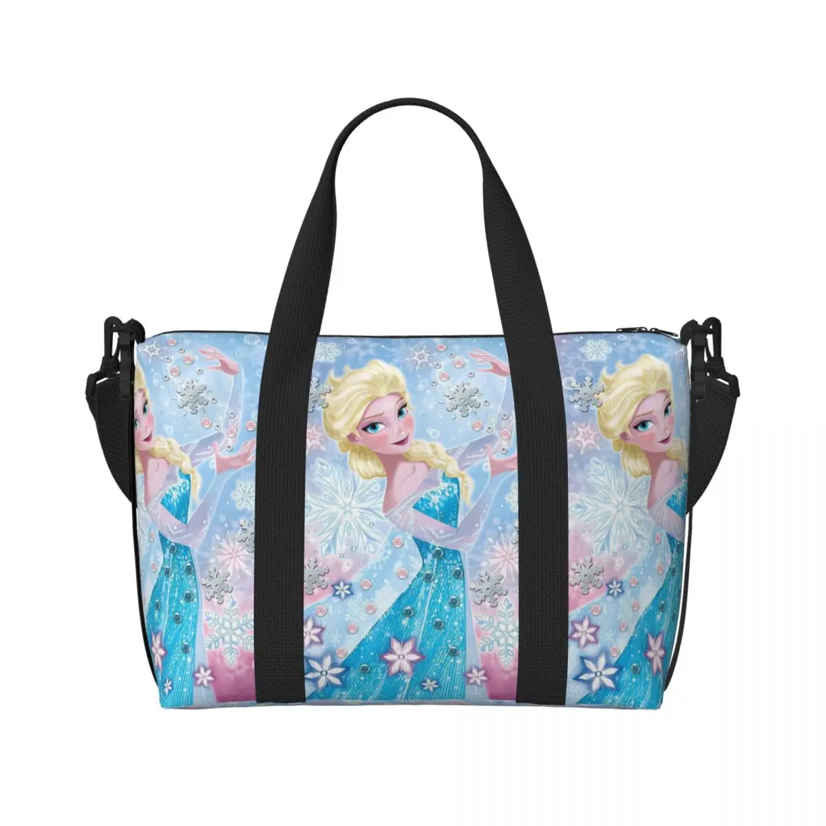 

Custom Kawaii Princess Frozen Tote Bag Women Big Capacity Classical Anime Elsa&Anna Gym Beach Travel Bags
