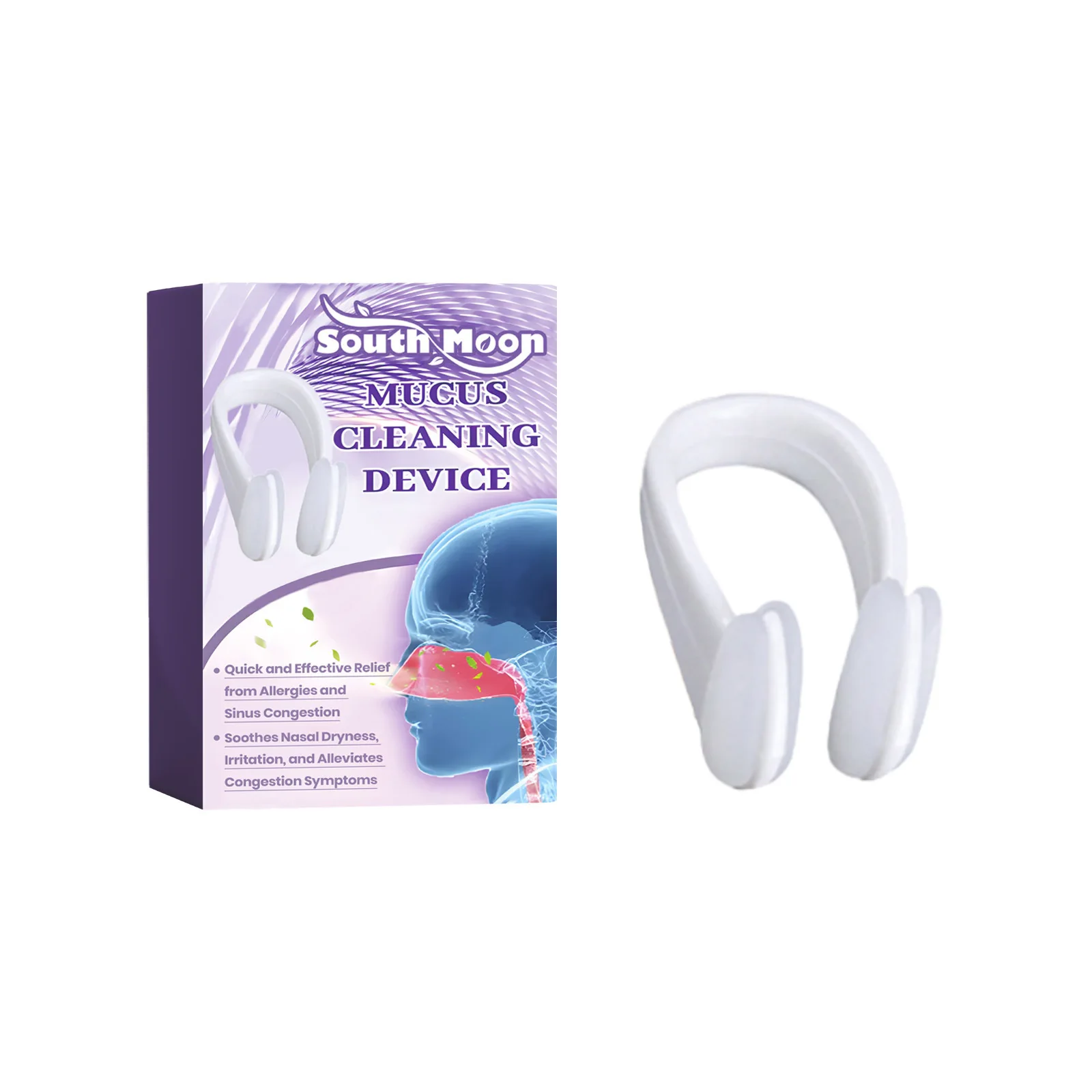 South Moon Nasal Congestion Relief Clip Relieve Rhinitis Improve Sneeze Runny Nose Better Breathing Apnea Guard Breath Aid Clip