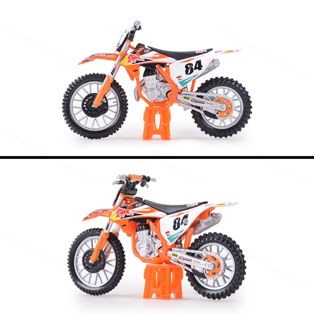 Bburago 1:18 KTM 450 SX-F Edição de fábrica 2018 Simulação Liga Modelo de motocicleta Brinquedo Carro Coleção de presente