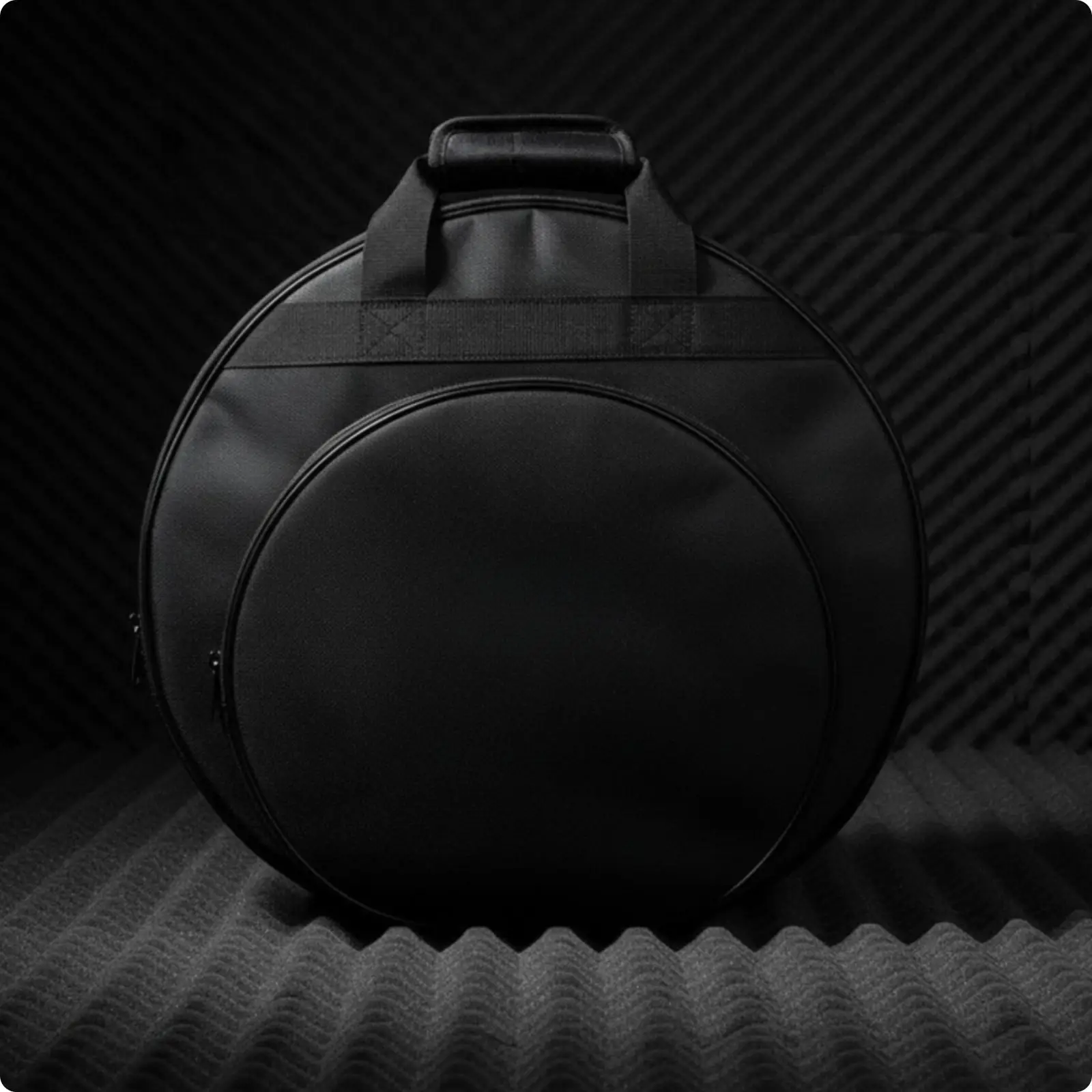 Cymbal Case Bag for Drum Set Percussion Player Oxford Cloth Padded Round Carrier with Comfortable Handle for Rehearsal